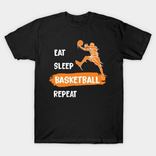 Eat Sleep Basketball Repeat,basketball Gift Black T-Shirt